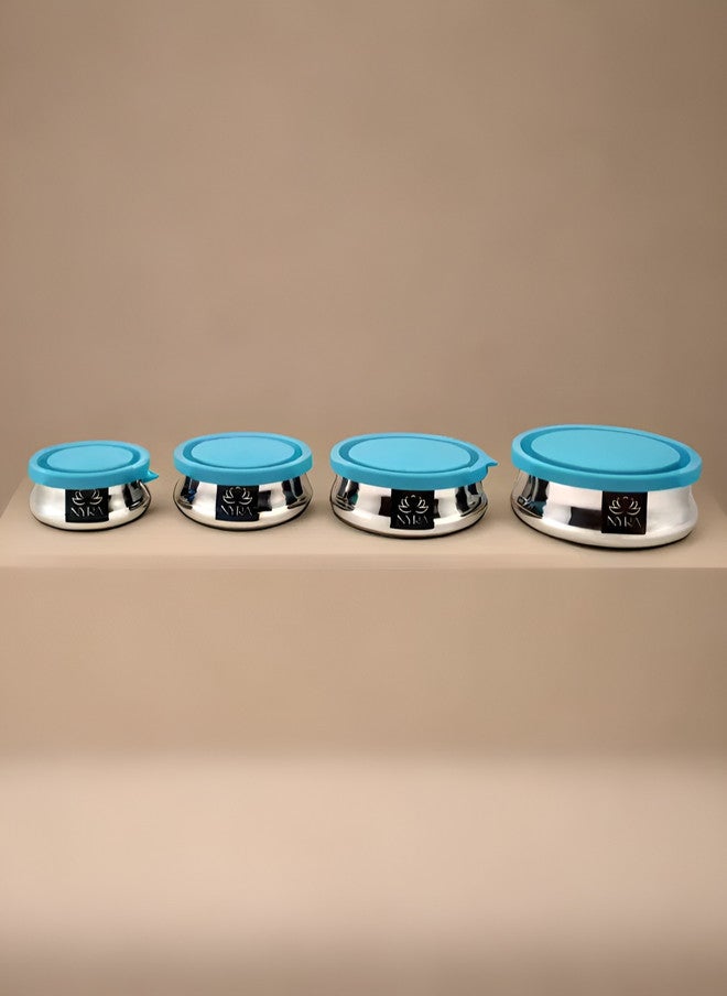 Nyra Kitchenware Premium Design Steel Stainless Steel Leak Resistant 4 Piece Flip Top Canister - Image 1